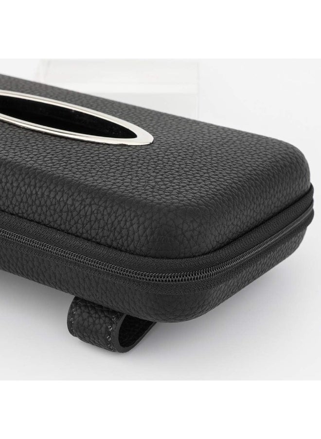 Car Tissue Holder, Sun Visor Napkin Holder, Car Visor Tissue Holder, PU Leather Backseat Tissue Case Holder for Car,Vehicle (Black) - Image 2