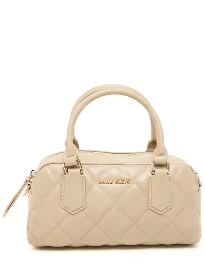 Anne Klein Quilted PU Zip Closure Handheld Bag