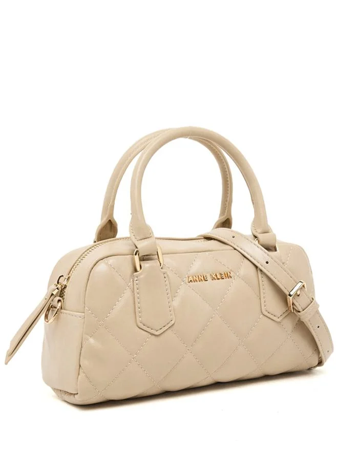 Anne Klein Quilted PU Zip Closure Handheld Bag