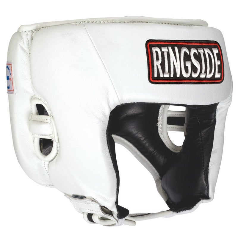 Ringside Competition Boxing Muay Thai MMA Sparring Head Protection Headgear Without Cheeks, White, Medium - Image 1