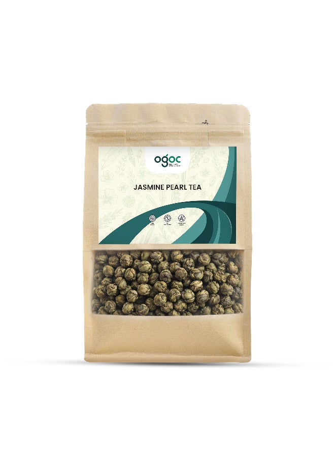 OGOC Jasmine Pearl Tea Dragon Pearl Tea Hand Rolled Jasmine Green Tea Floral Loose Leaf Tea Aromatic Tea Pearls for Brewing Relaxing Tea Experience - Image 1