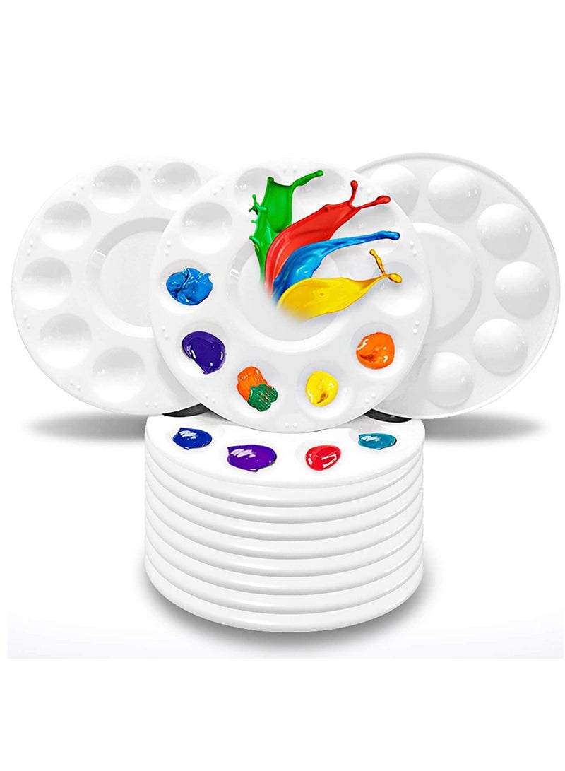 Zikra 12 Pcs Paint Palettes Palette Tray Plastic For Kids And Adults To Painting Party Create Diy Craft Professional Art Acrylic - Image 1