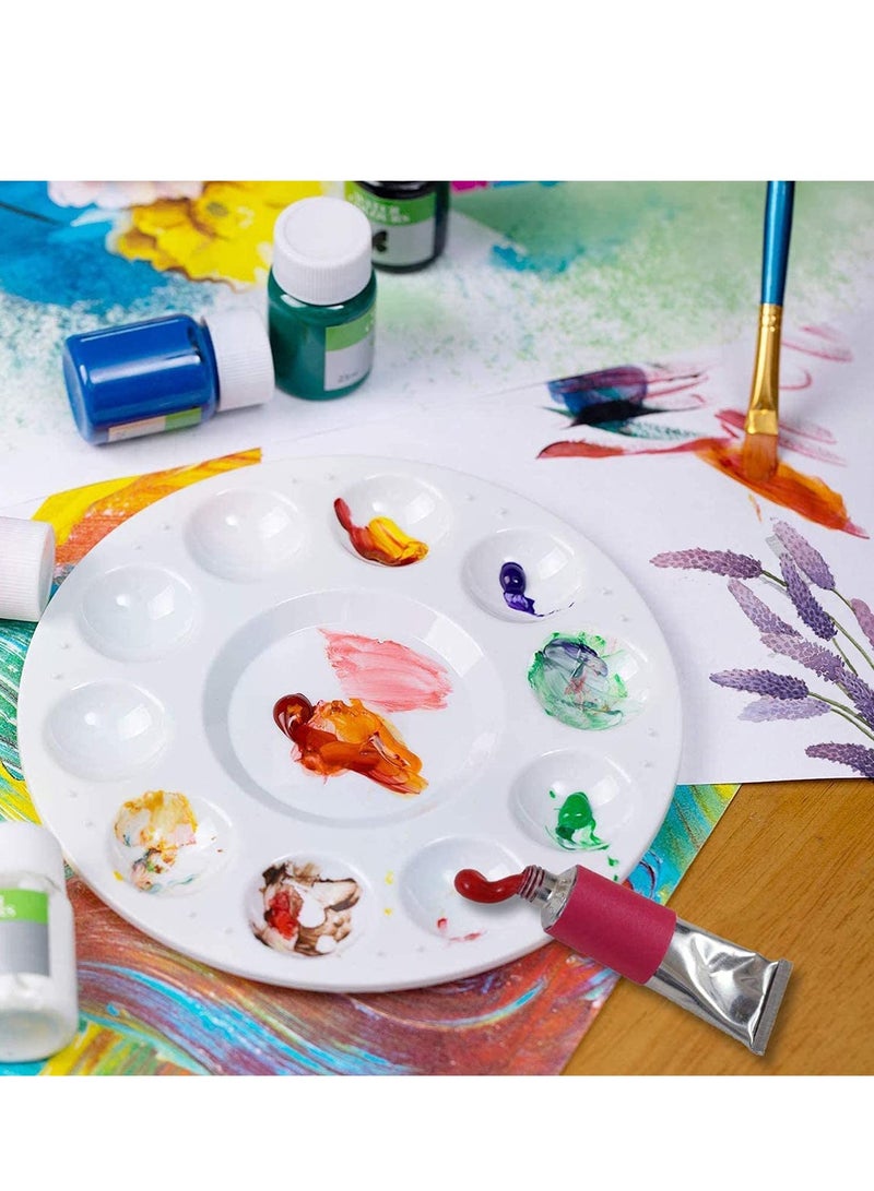 Zikra 12 Pcs Paint Palettes Palette Tray Plastic For Kids And Adults To Painting Party Create Diy Craft Professional Art Acrylic - Image 2