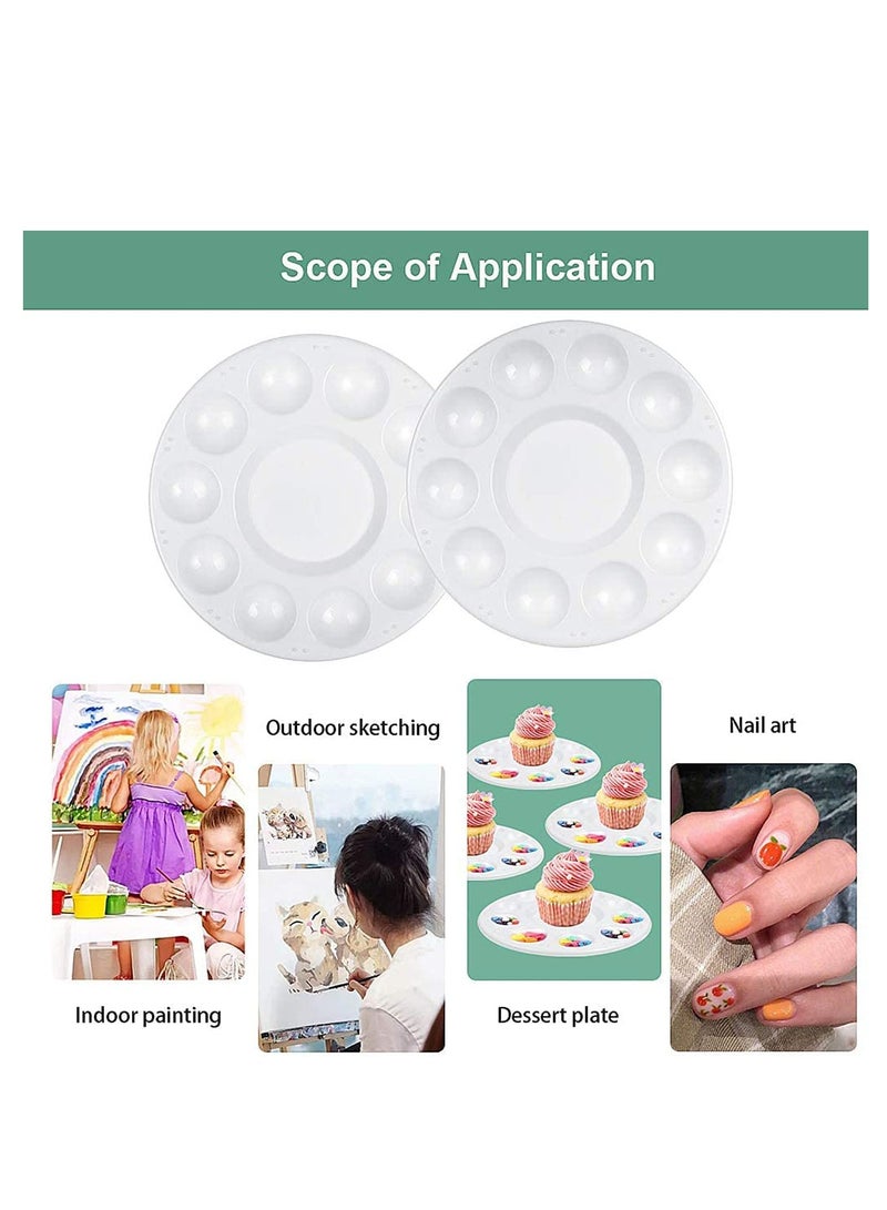 Zikra 12 Pcs Paint Palettes Palette Tray Plastic For Kids And Adults To Painting Party Create Diy Craft Professional Art Acrylic - Image 3