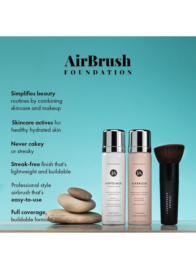 Jerome Alexander MagicMinerals AirBrush Foundation Set by Jerome Alexander - 3pc Set Includes Primer, Foundation and Kabuki Brush - Spray Makeup with Anti-aging Ingredients for Smooth Radiant Skin (Light)  - Image 2