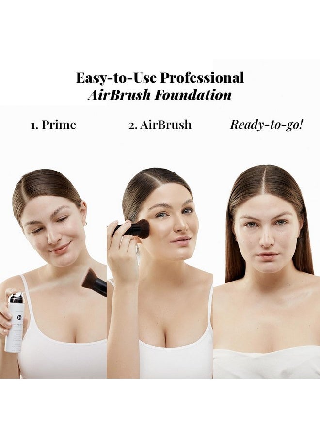 Jerome Alexander MagicMinerals AirBrush Foundation Set by Jerome Alexander - 3pc Set Includes Primer, Foundation and Kabuki Brush - Spray Makeup with Anti-aging Ingredients for Smooth Radiant Skin (Light)  - Image 3