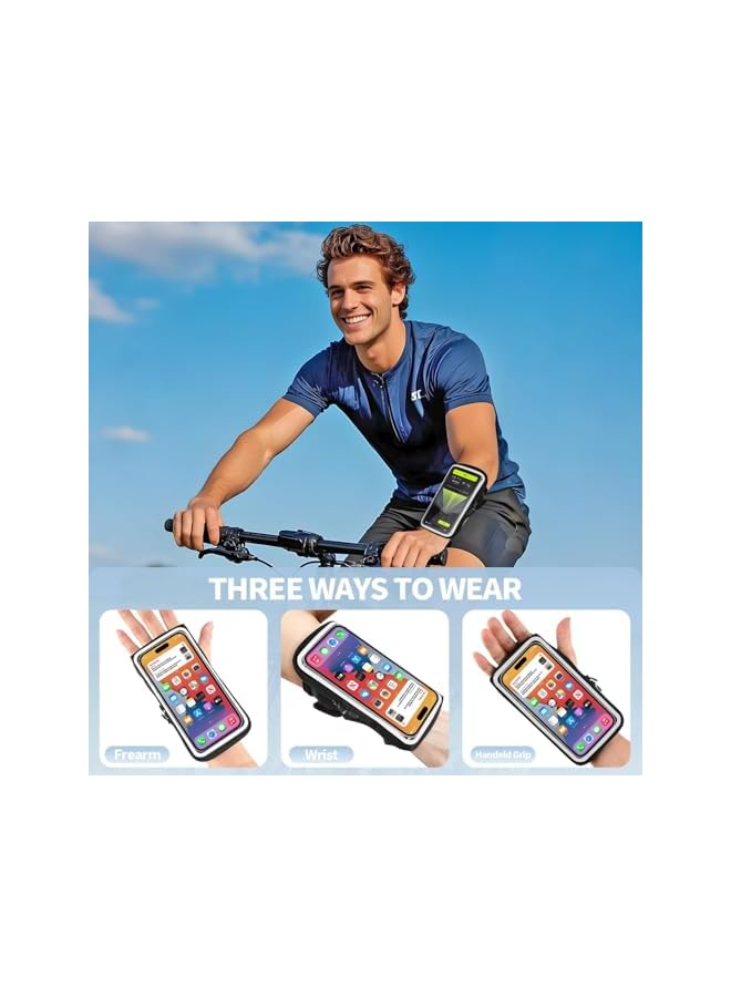 Green Tiger Phone Holder for Running, Wristband Frearm Band for iPhone Pro Max Plus SE (16/15/14/13/12/11/X/XR) Galaxy S24/S23/S22/S21, Waterproof Running Accessories with Adjustable Strap & Card Slot - Image 2