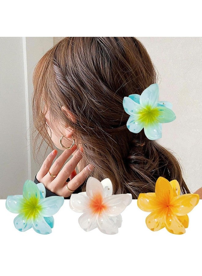 BIG BOX 3 Pcs Flower Hair Claw Clip,Hawaiian Plumeria Flower Hairpin Barrette Headdress Bobby Pins Headwear Hair Accessories - Image 1