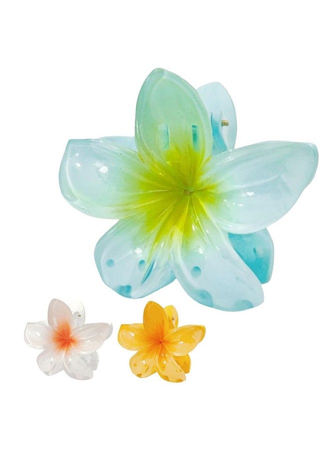 BIG BOX 3 Pcs Flower Hair Claw Clip,Hawaiian Plumeria Flower Hairpin Barrette Headdress Bobby Pins Headwear Hair Accessories - Image 3