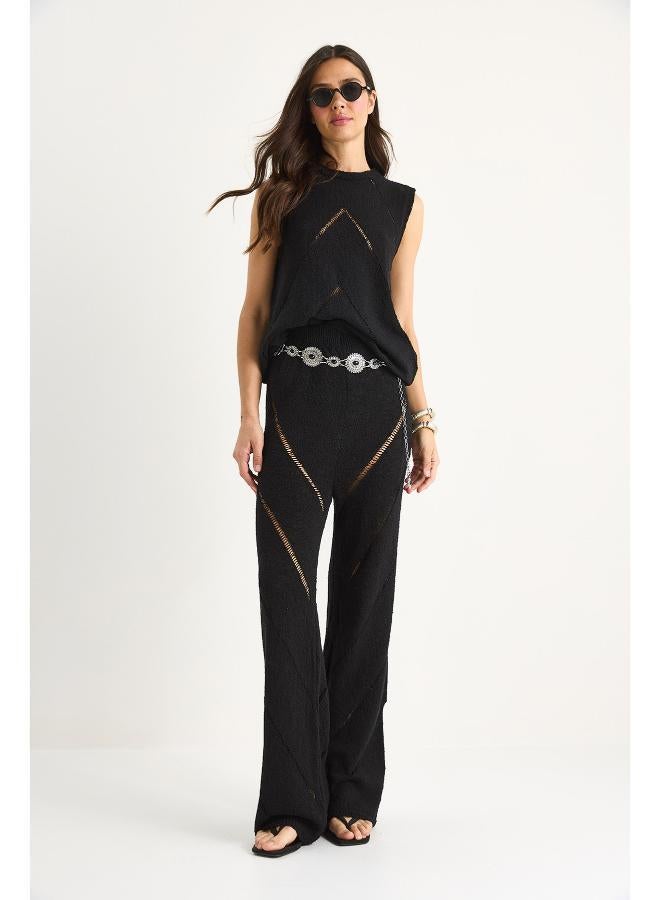 Ginger Crochet Detail Top & Pant Coord Set - Image 1