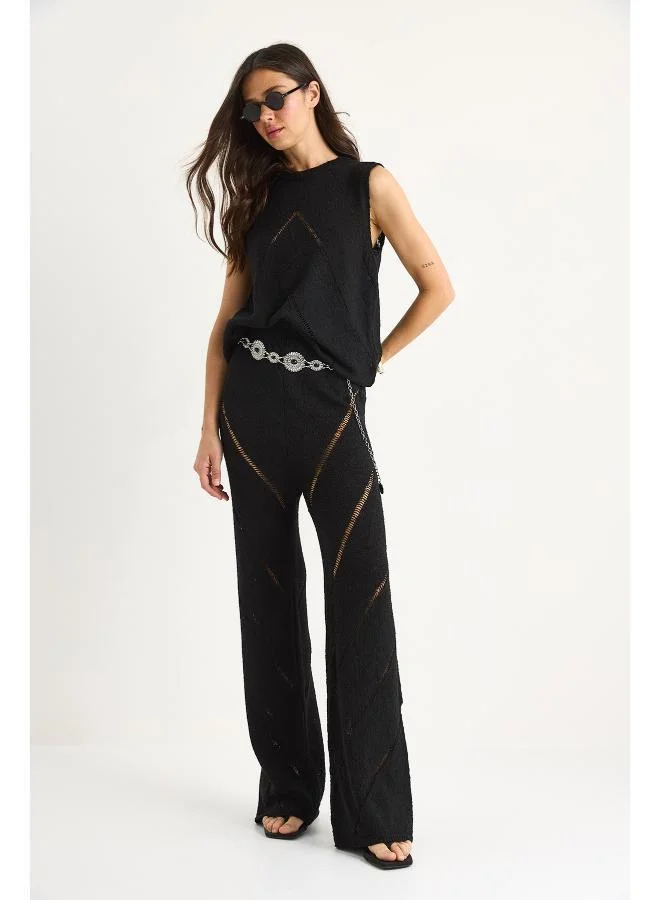 Ginger Crochet Detail Top & Pant Coord Set