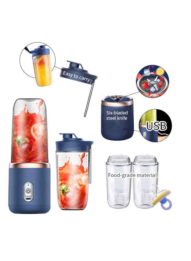 EONLINE Juicer Blender Cup USB Rechargeable Electric Plastic Mini Portable Juice Mixer - Image 1