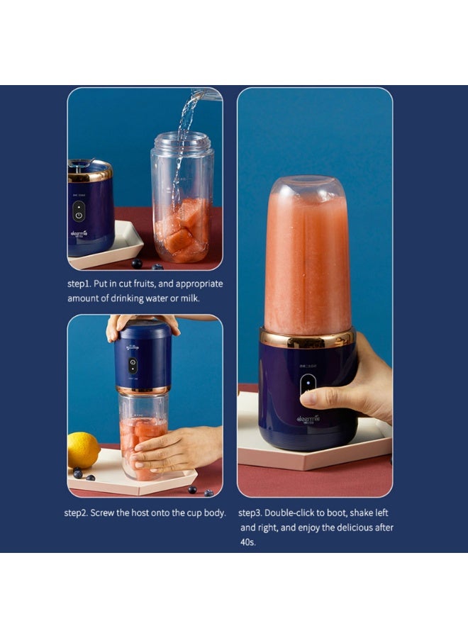 EONLINE Juicer Blender Cup USB Rechargeable Electric Plastic Mini Portable Juice Mixer - Image 3