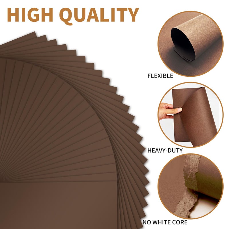 KICPEG 25 Sheets Coffee Cardstock 8.5 x 11 Thick Paper Card Stock Letter 250gsm/92lb Heavyweight Scrapbook Paper for Certificates, Invitations, Greeting Cards, Crafts, Graduations - Image 3