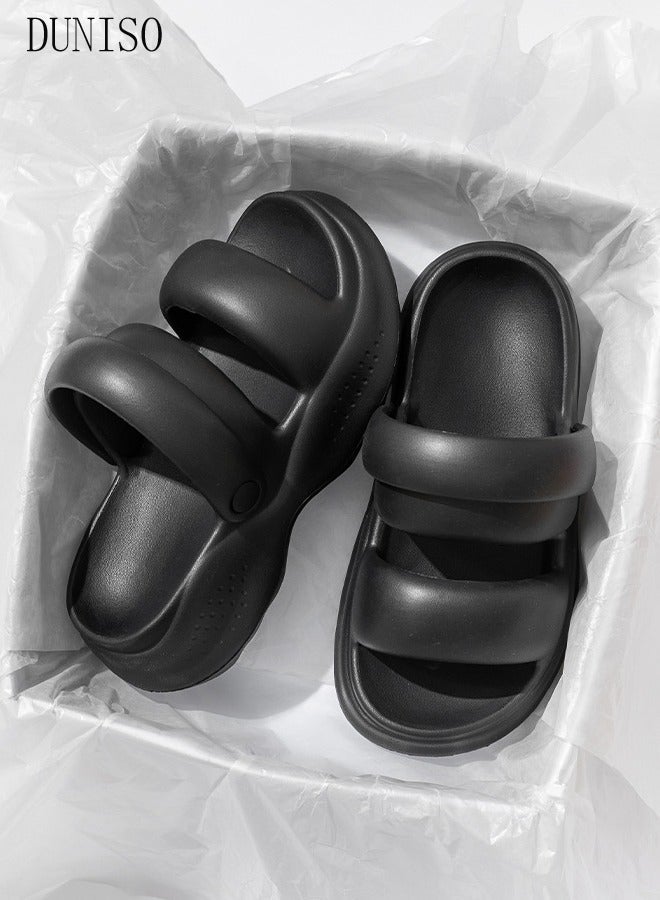 DUNISO Women's Slippers Non-slip Thick Sole Slide Sandal Open Toe Quick Drying House Bedroom Slippers Beach Slippers Women's Bath Slipper House Sandals for Indoor & Outdoor - Image 3