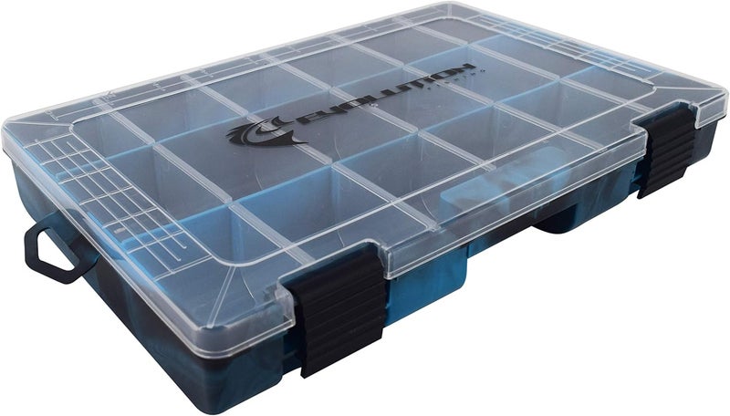 Evolution Outdoor 3600 Drift Series Fishing Tackle Tray – Colored Tackle Box Organizer with Removable Compartments, Clear Lid, 2 Latch Closure, Utility Box Storage - Image 1