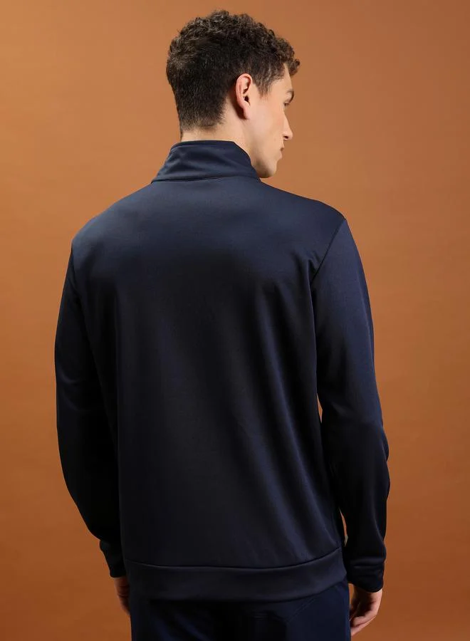 HIGHLANDER HIGHLANDER Color Blocked Mock Collar Regular Fit Sweatshirt