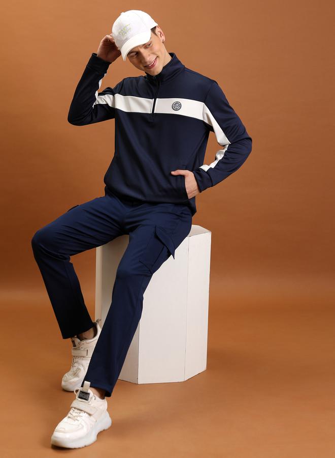 HIGHLANDER HIGHLANDER Color Blocked Mock Collar Regular Fit Sweatshirt  - Image 4