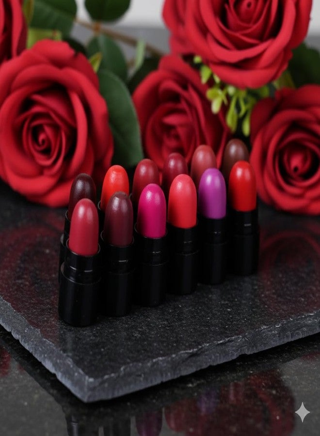 بينر مجموعة أحمر شفاه بينر مات ميني، 12 لونًا متنوعًا، أحمر شفاه بحجم مناسب للسفر على شكل قلم تلوين، بلمسة نهائية غير لامعة - Image 2