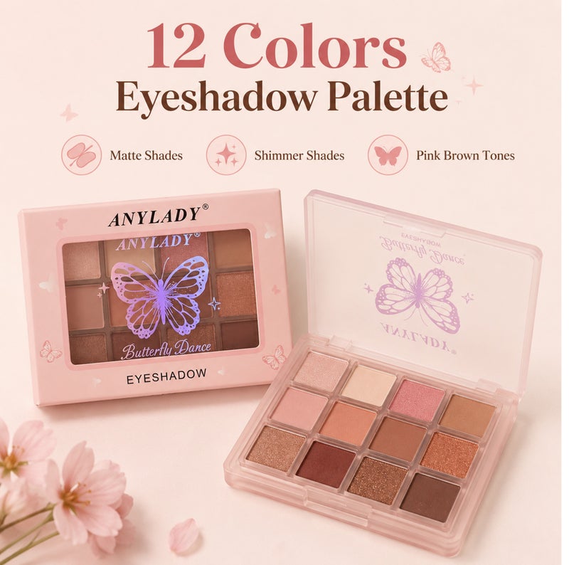 Me Now 12 Colors Nude Eyeshadow Palette Matte Shimmer Brown Eye Shadow  Kit 02 - Image 2