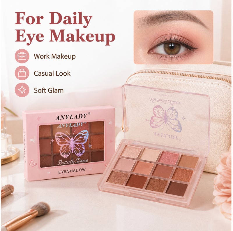 Me Now 12 Colors Nude Eyeshadow Palette Matte Shimmer Brown Eye Shadow  Kit 02 - Image 5