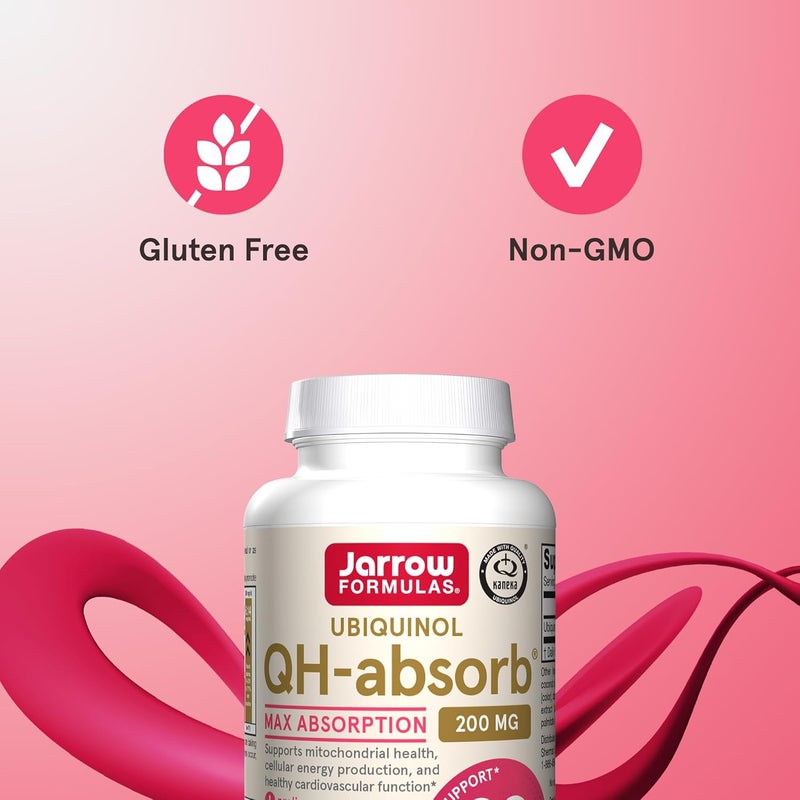 Jarrow Formulas CoQ10 200mg Softgels  60 Day Supply Ubiquinol Co Q 10 Supplement for Cardiovascular Health 60 Softgels - Image 5