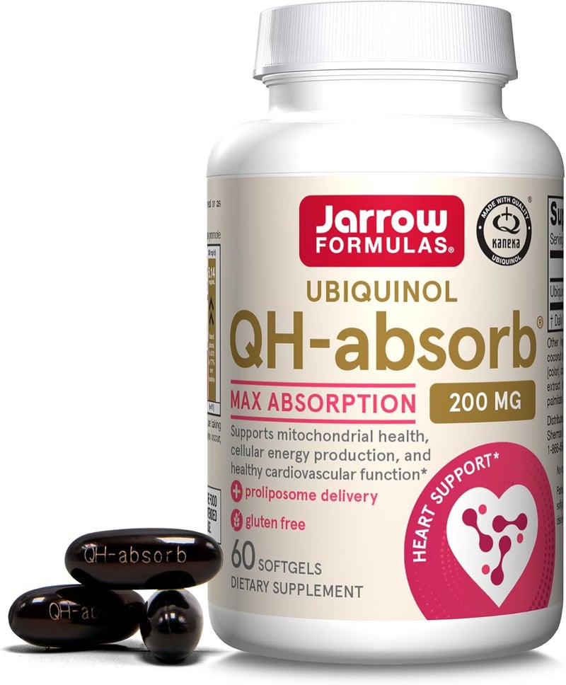 Jarrow Formulas CoQ10 200mg Softgels  60 Day Supply Ubiquinol Co Q 10 Supplement for Cardiovascular Health 60 Softgels - Image 1