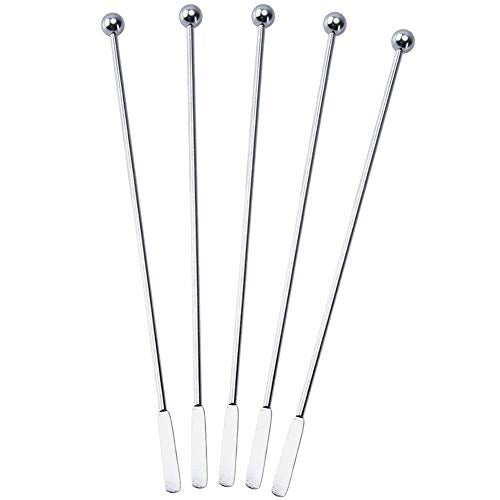 SZLFSX 5 pcs Stainless Steel Coffee Beverage Stir Sticks Cocktail Stirrers Drink Swizzle Stick 7.4" Swizzle Stick Picks Tools - Image 1