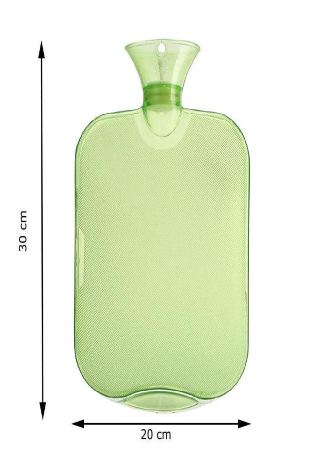Giffy Transparent PVC Made Hot Water Bag for Pain Relief Therapy Winter Warmth Soothing BPA Free Leakproof 2 Litre ThermoRelief RelaxaHeat Green Pack of 1 - Image 2