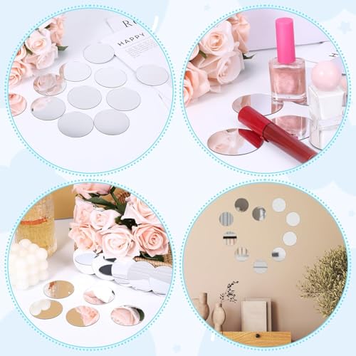 NEILL® Acrylic Mirror 2 inches Round, 2mm Thickness, Pack of 20 Pcs for Crafts Adhesive Round Bulk Mirror Circles Craft Acrylic Tiles for DIY Projects, Wall, Table & Art Decor Essentials - Image 3