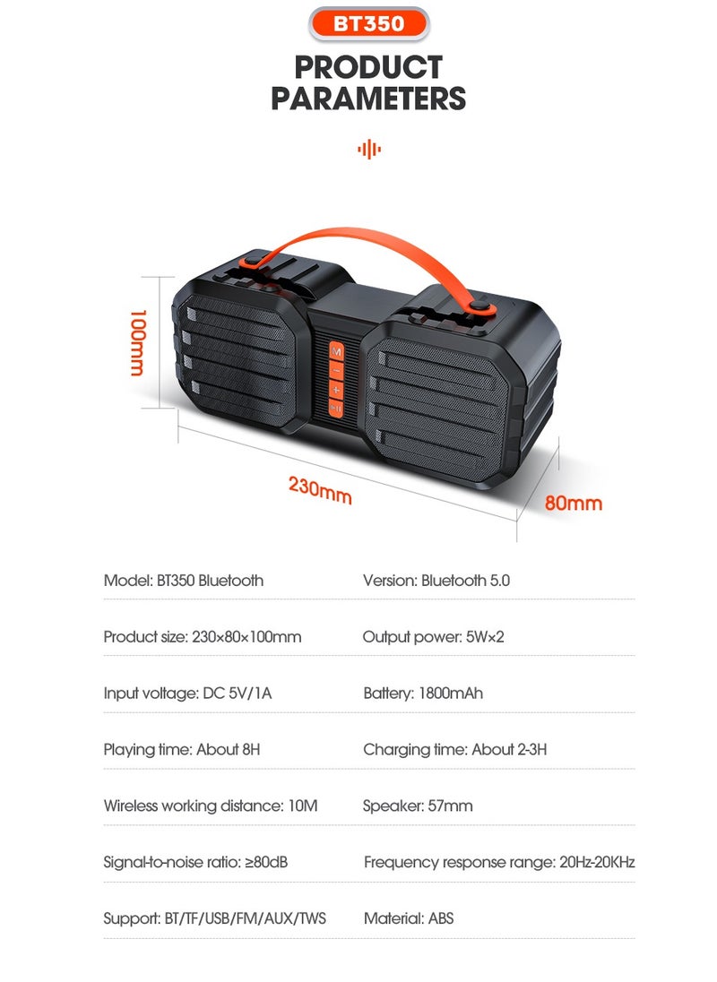 T-WOLF - Portable Bluetooth Speaker TWS Connection 8H Playtime and Multi-Mode Portable Speaker for Outdoors, Camping, Home, Party - Image 1