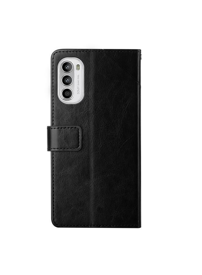 اس-توب جراب لهاتف Motorola Moto G71S مصنوع من الجلد بتصميم أفقي مع خياطة Y - Image 3