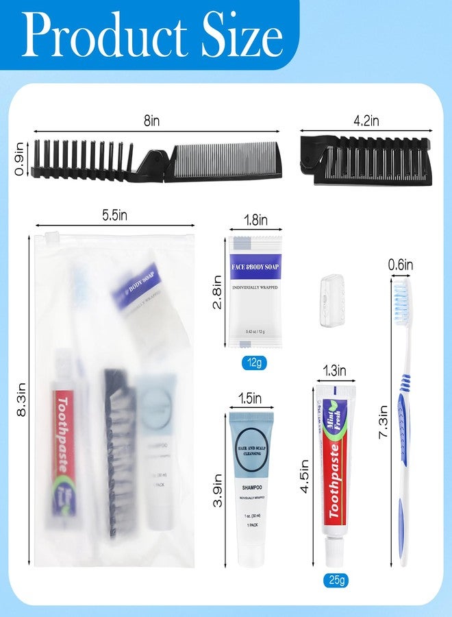 Zhjianup Travel Toiletries Supplies Kits Disposable Toiletry Amenities Set in Bulk, Hygiene Trial Size Personal Essentials Individually Wrapped 5-in-1 (20-Pack) - Image 2