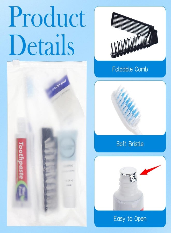 Zhjianup Travel Toiletries Supplies Kits Disposable Toiletry Amenities Set in Bulk, Hygiene Trial Size Personal Essentials Individually Wrapped 5-in-1 (20-Pack) - Image 3