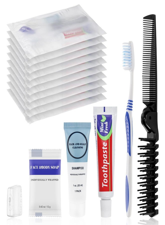 Zhjianup Travel Toiletries Supplies Kits Disposable Toiletry Amenities Set in Bulk, Hygiene Trial Size Personal Essentials Individually Wrapped 5-in-1 (20-Pack) - Image 1