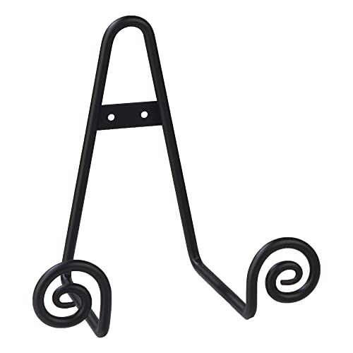 TRIPAR Decorative Scroll Rack, Large Black Display (4.5 Inch Depth) - Functions as Wall Rack or Tabletop Easel - Lightweight and Durable - Showcase Beautiful Plates, China, Artwork and More - Image 1