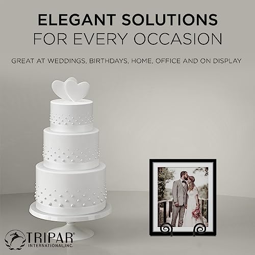 TRIPAR Decorative Scroll Rack, Large Black Display (4.5 Inch Depth) - Functions as Wall Rack or Tabletop Easel - Lightweight and Durable - Showcase Beautiful Plates, China, Artwork and More - Image 4