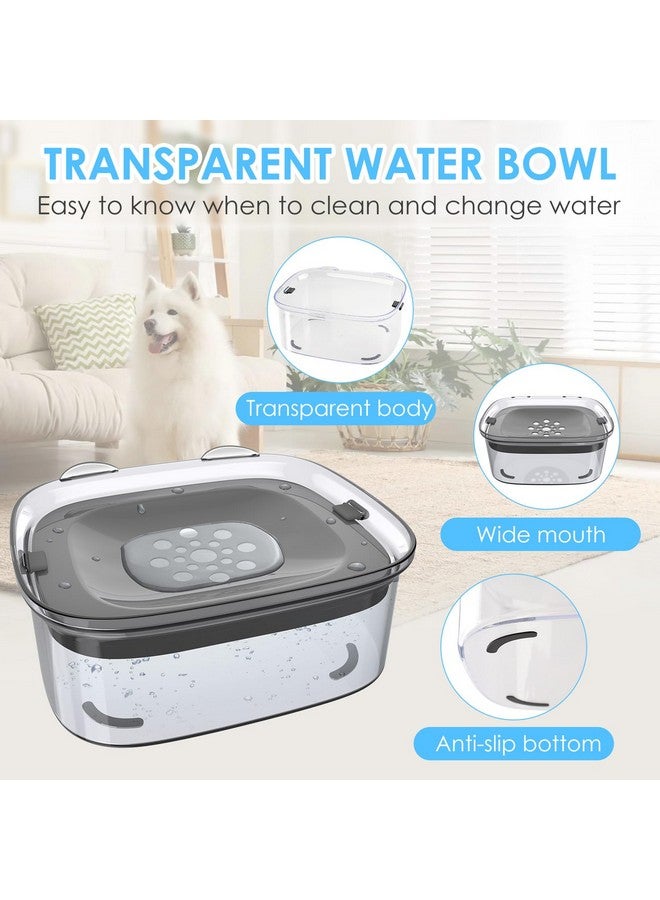 AONKEY 3L Dog Water Bowl No Spill, 101oz Large Spill Proof Dog Bowl Reduce Refill, Anti Splash No Mess Dispenser Dripless Slow Drinking Water Bowl for Sloppy Messy Drinkers (Gray) - Image 4