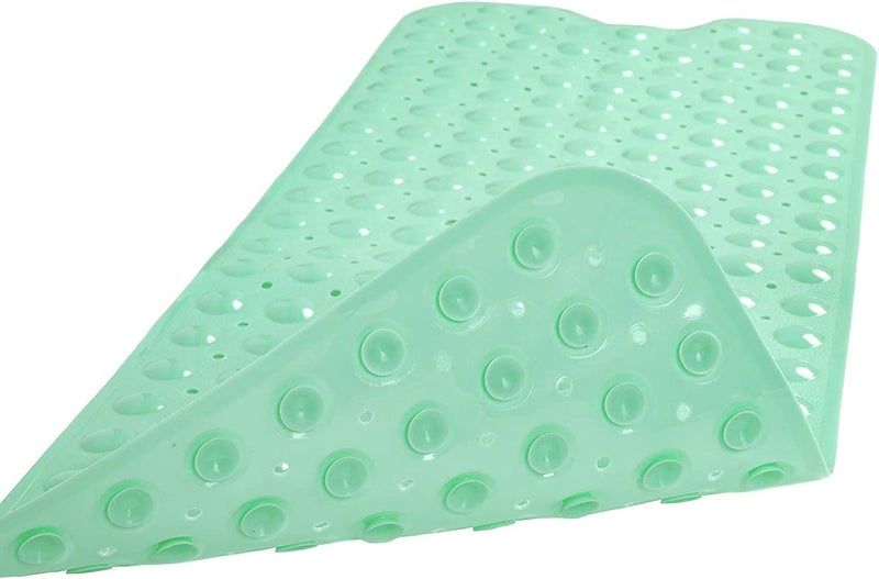 Linoows Bathtub and Shower Mats, Extra Long Non-Slip Bath Tub Mat 39 x 16 Inch, Machine Washable Bathmat with Suction Cups & Drain Holes for Bathroom Floor, Pale Green - Image 2