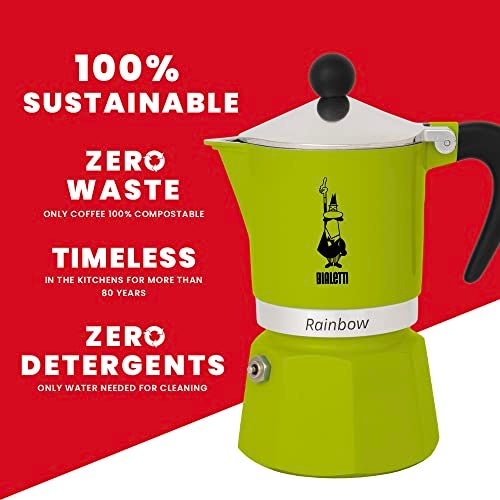 Bialetti 4973 Rainbow Espresso Maker, Green - Image 5