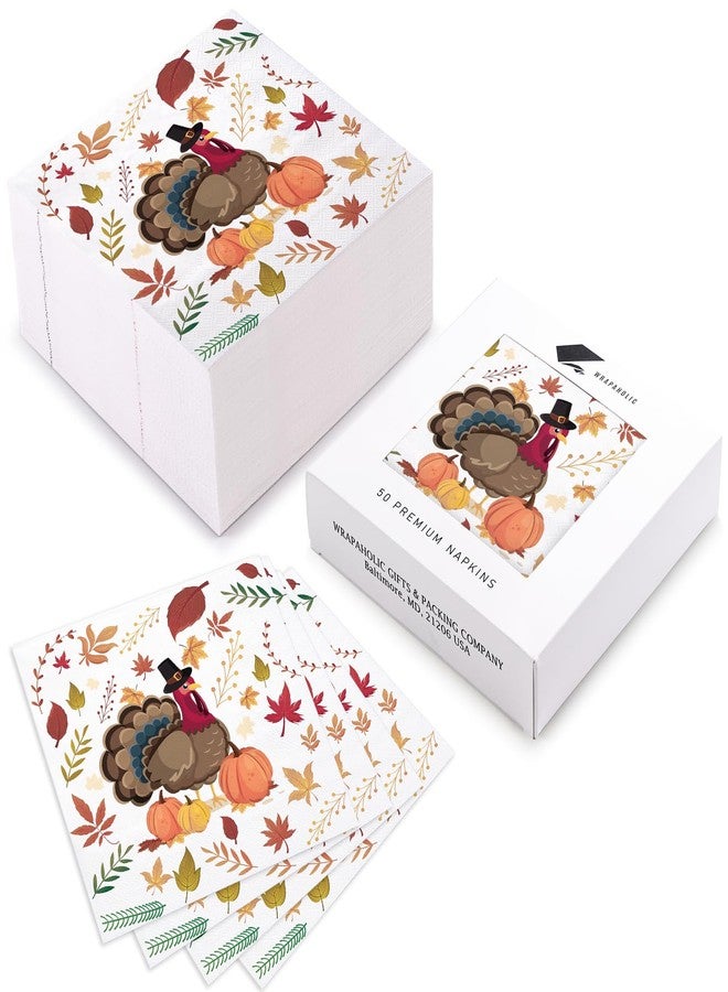 WRAPAHOLIC 50 قطعة من مناديل عيد الشكر التركية - مناديل غداء ورقية قابلة للتصرف 3 طبقات لعيد الشكر، مستلزمات حفلات الخريف - 6.5 × 6.5 إنش - Image 2