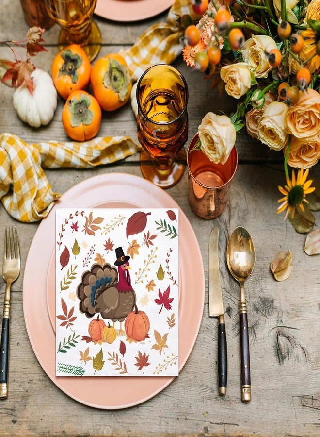 WRAPAHOLIC 50 قطعة من مناديل عيد الشكر التركية - مناديل غداء ورقية قابلة للتصرف 3 طبقات لعيد الشكر، مستلزمات حفلات الخريف - 6.5 × 6.5 إنش - Image 4
