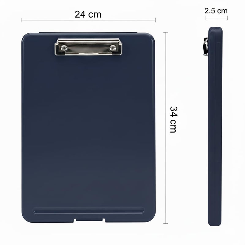 oddpod ™ Praise A4 Clip Pad/Clipboard with Storage Case for Paper and Document Storage 83002 (Dark Blue) - Image 3