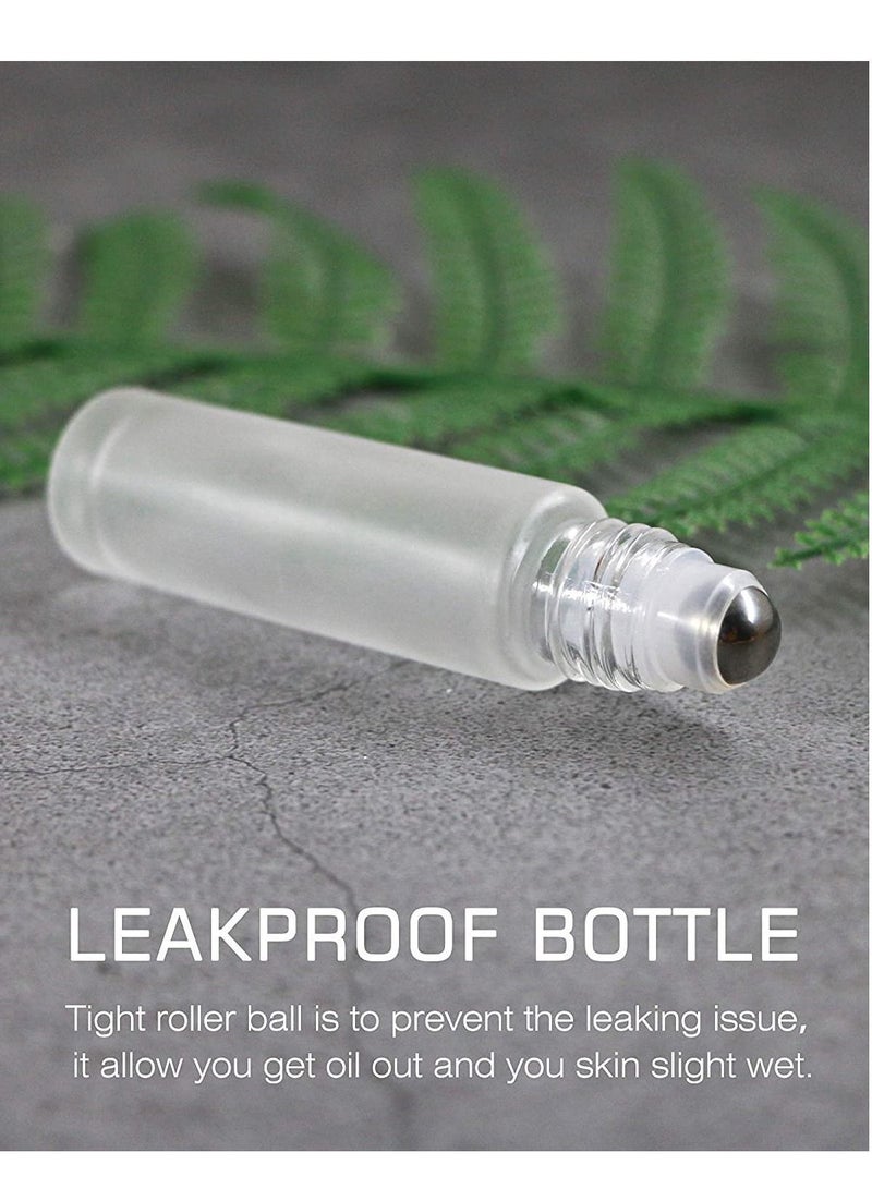 Y&D Essential Oil Roller Bottles, 10ml Roll on bottle with Stainless Steel Balls, 12 Pack Portable Refillable Clear Perfume Sample Bottles - Image 2