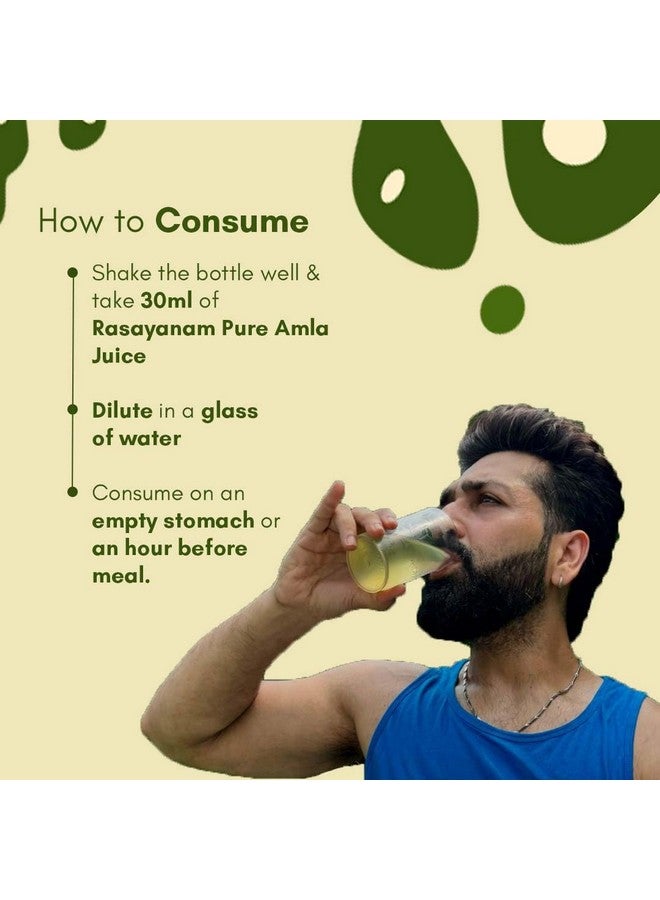 Rasayanam Pure Amla Juice - 750 ml | Healthy Hair & Skin | Immunity Booster | Vitamin C | Natural & 100% Pure | Made with Cold Pressed Francis Amla - Image 4