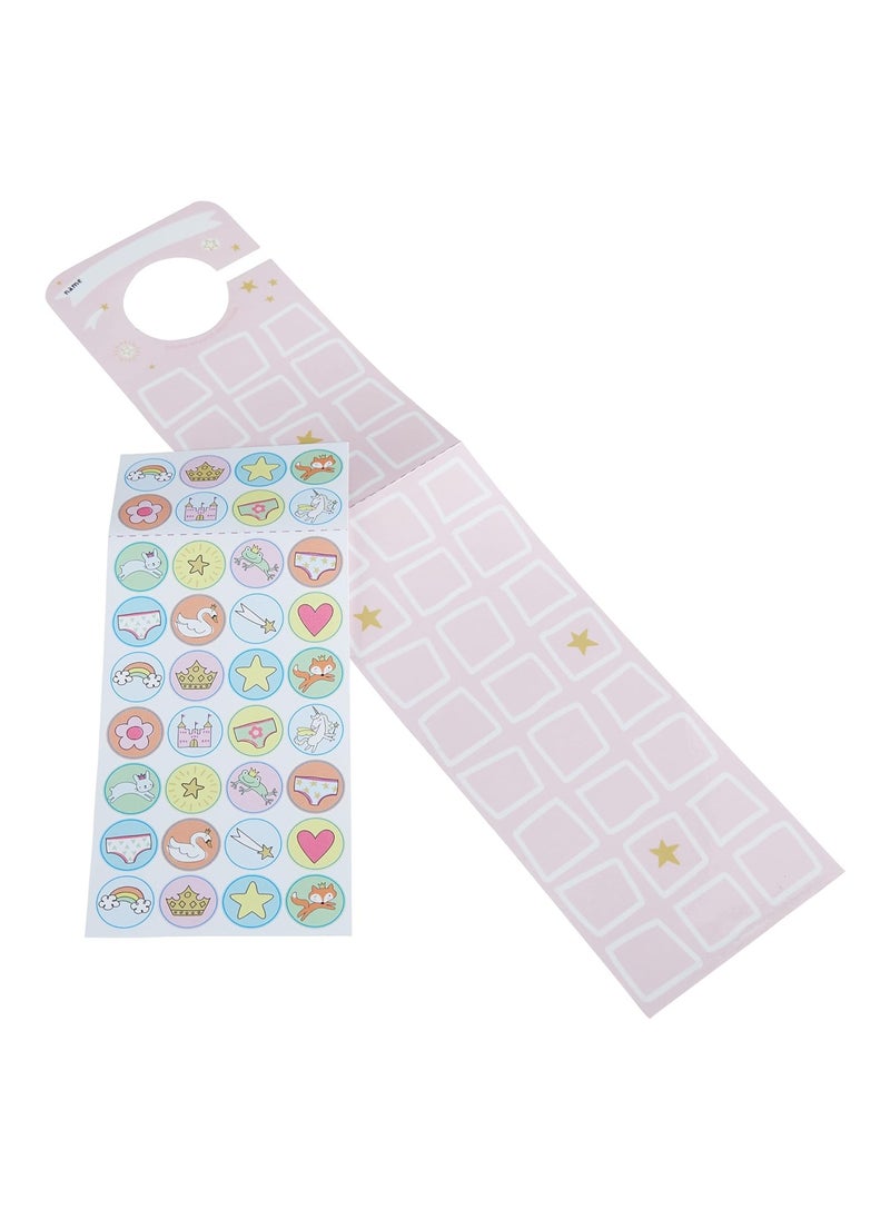 C.R. Gibson Btdk-24937 Super Princess Stickers And Hanging Door Knob Reward Chart Potty Training Tool For Girls, 3.5" W X 15.4" H, Multicolor, 36 Stickers  - Image 3