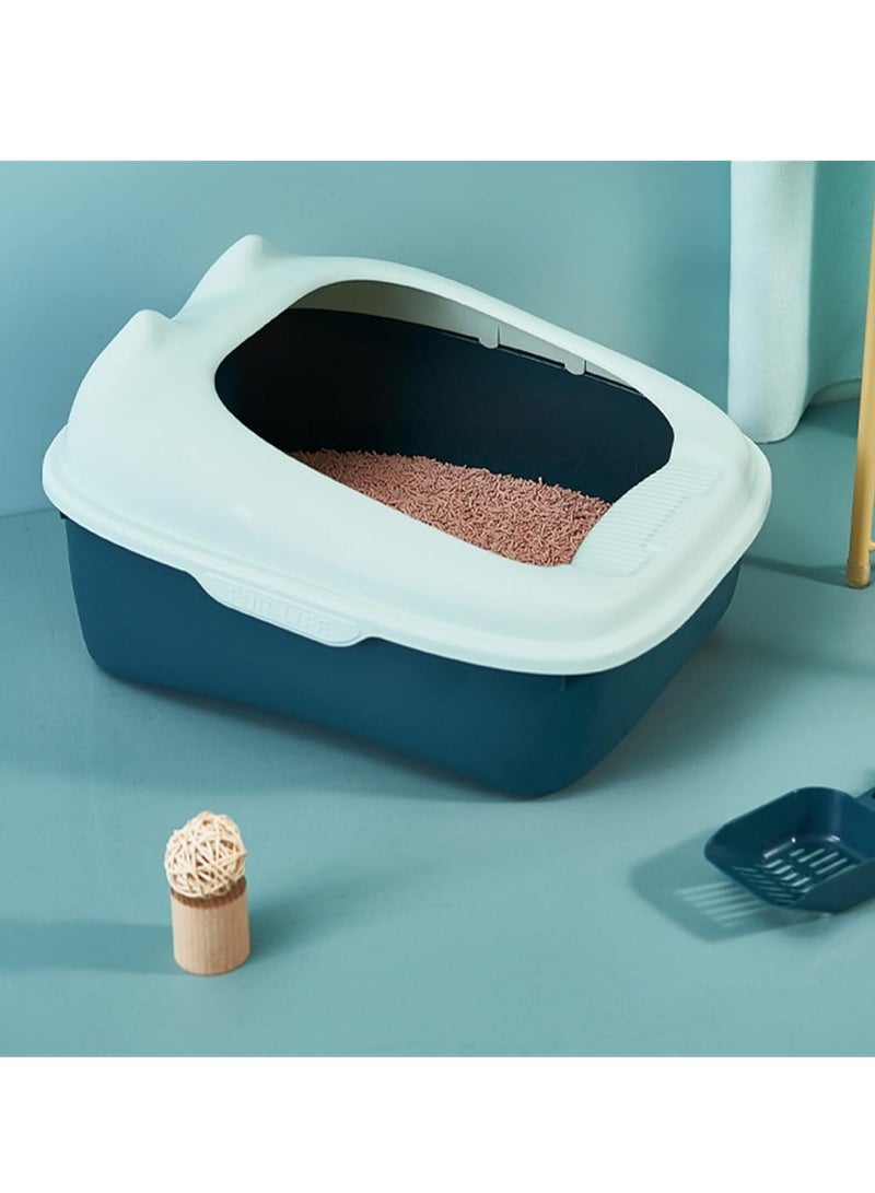 صندوق نفايات كيتي مريح شبه مغلق قوي هريرة قعادة المرحاض كيتي القمامة عموم للقطط الداخلية القطط مرحاض الحيوانات الأليفة متوسطة - Image 4