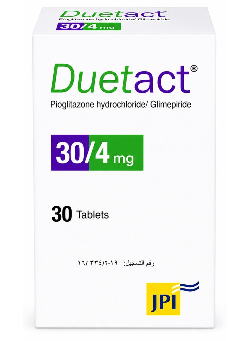 JPI Duetact 30/4 mg 30 Tablets - Image 1