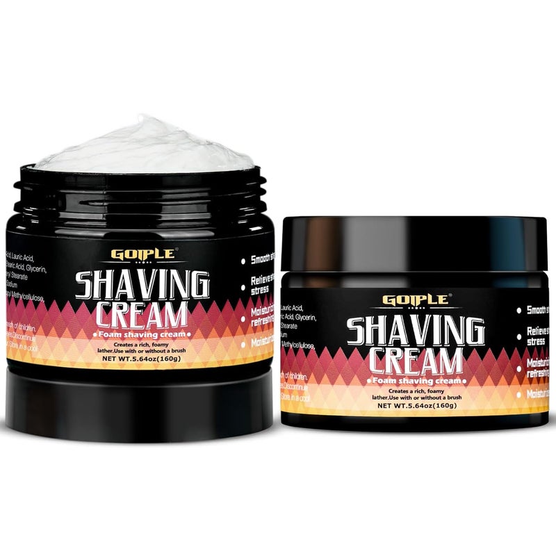 Goiple 2PCS Foam Shaving Cream for Men Shave Cream for Sensitive Skin Soothes Cushion Shave Lather Shaving Soap for Travel  No Drying No Alcohol Shaving Gel for Soothing  Protect Irritation from Razor Cut 
