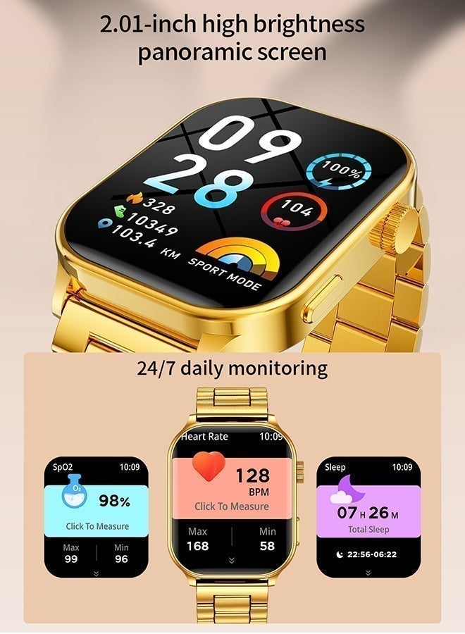 LIGE Top Brand Luxury Men's Smartwatches 2.01-Inch HD Large Screen, Zinc Alloy Case, 100+Sports Mode And Heart Rate Monitoring, 15 Days Long Standby Battery Life, IP68 Waterproof Smart Watches For Men Black - Image 4